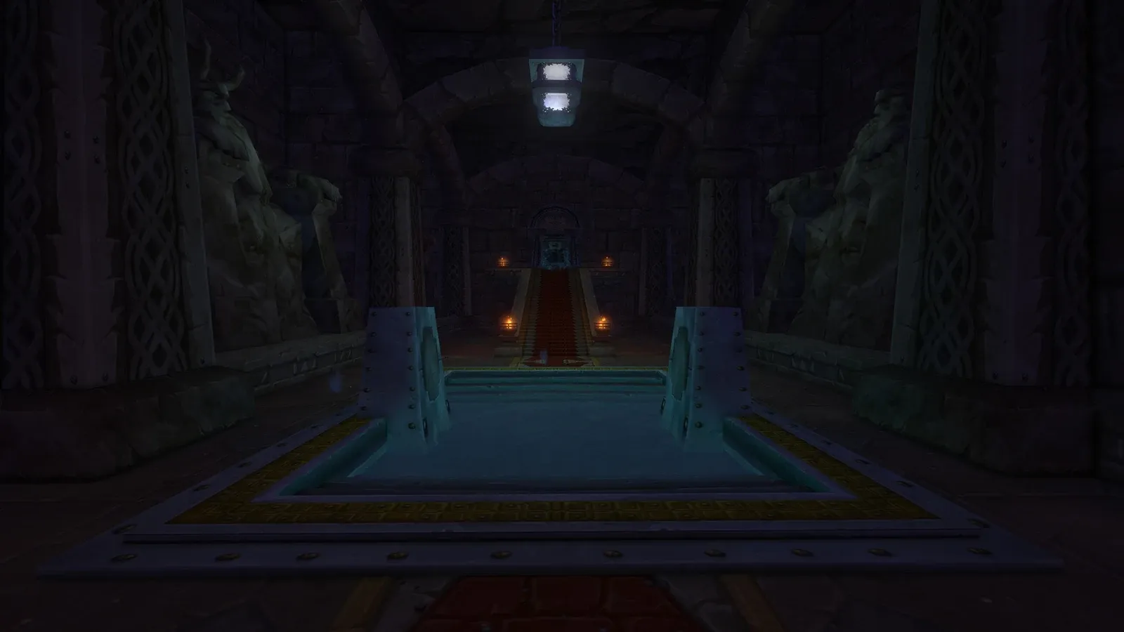 Galería de piedra de una mazmorra presentada por Blizzard para Forever.