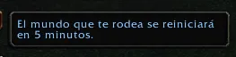 Aviso junto al chat de la beta: el mundo cercano se reiniciará en cinco minutos.